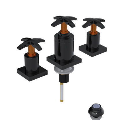 Rubinet Bidet Fitting with Spray, Diverter, and Vacuum Breaker (less drain) Black