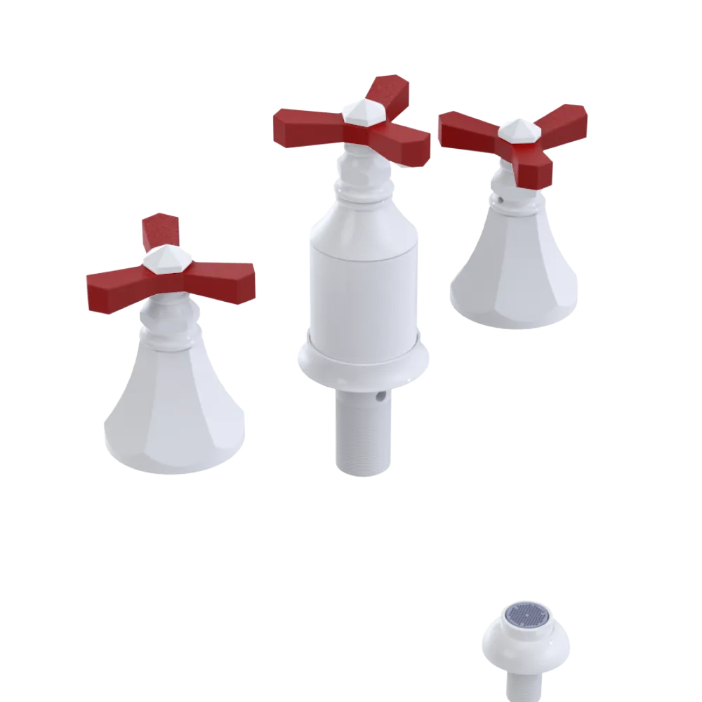 Rubinet Bidet Fitting with Spray, Diverter, and Vacum Breaker (Less Drain) White