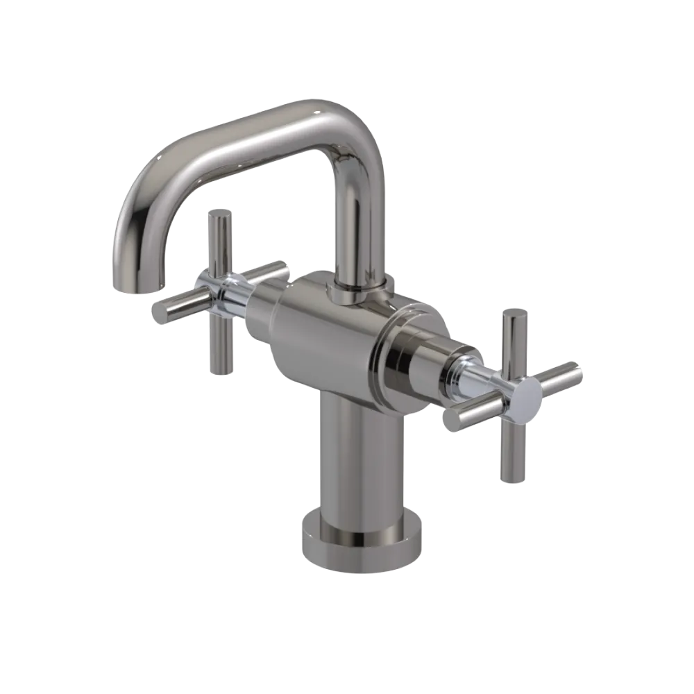 Rubinet Single Hole Dual Handle Lav. Set. (less drain) Polished Nickel