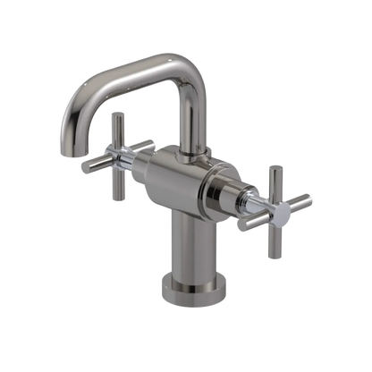 Rubinet Single Hole Dual Handle Lav. Set. (less drain) Polished Nickel