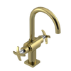 Rubinet Single Hole Dual Handle Lav. Set. (less drain) Natural Brass