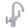 Rubinet Single Hole Dual Handle Lav. Set. (less drain) Matt White