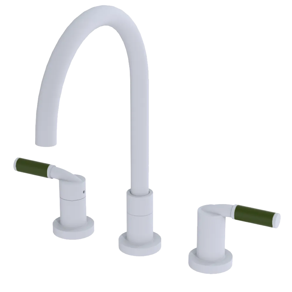Rubinet Widespread Kitchen Set Matt White