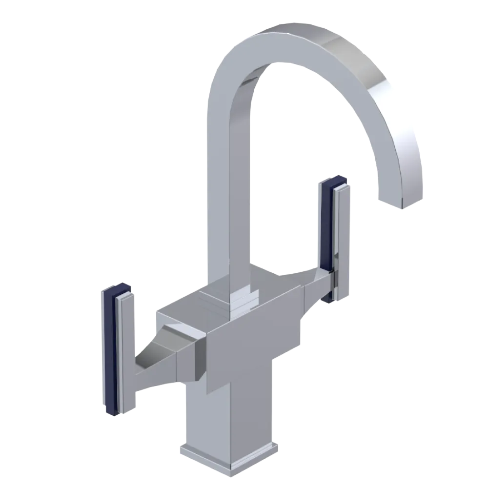 Rubinet Single Hole Dual Handle Lav. Set. (less drain) Chrome