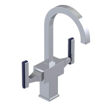 Rubinet Single Hole Dual Handle Lav. Set. (less drain) Chrome