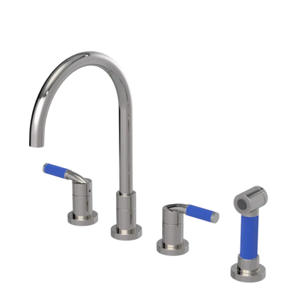Rubinet Widespread Kitchen Set with Hand Spray Polished Nickel