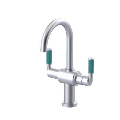 Rubinet Single Hole Dual Handle Lav. Set. (less drain) Satin Chrome