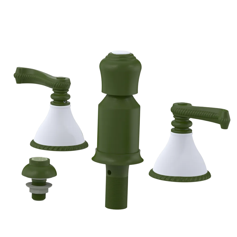 Rubinet Bidet Fitting with Spray, Diverter, and Vacum Breaker (Less Drain) Green Envy