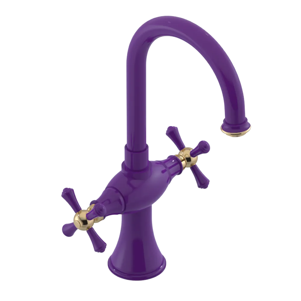 Rubinet Single Hole Dual Handle Lav. Set. (less drain) Purple Haze