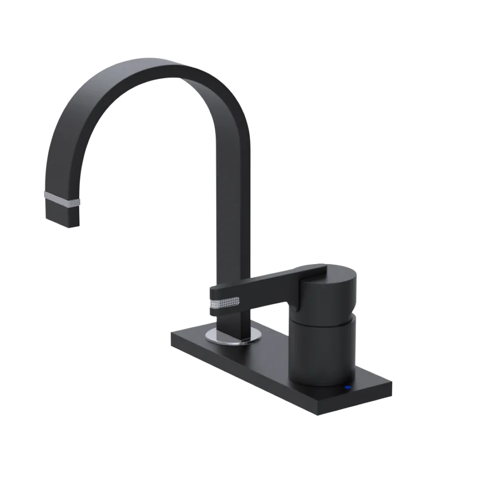 Rubinet 4" Centre Single Control Lav. Set (less drain) Matt Black