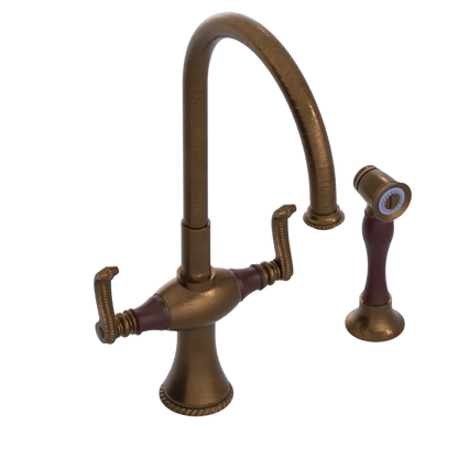 Rubinet Two Handle Single Hole Kitchen Set with Hand Spray Oil Rubbed Bronze