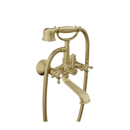 Baril Wall-mounted tub faucet with hand shower
