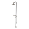 Rubinet Pressure Balance Outdoor Shower with Foot Rinse & 10" Shower Head (with shelf) - 304 Stainless Steel Polished Nickel