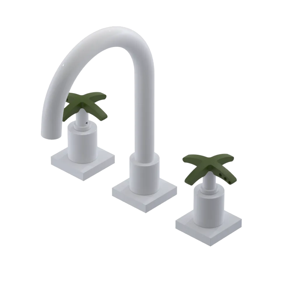 Rubinet Widespread Lav. Set. (less drain) White
