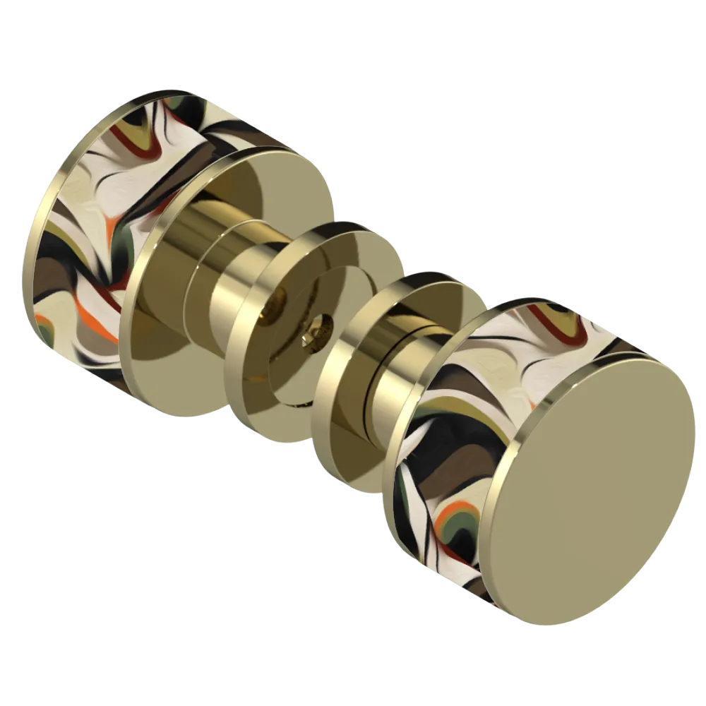 Rubinet Shower Door Knob (set) Natural Brass