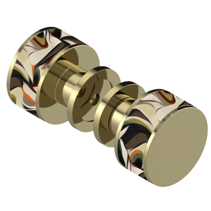 Rubinet Shower Door Knob (set) Natural Brass