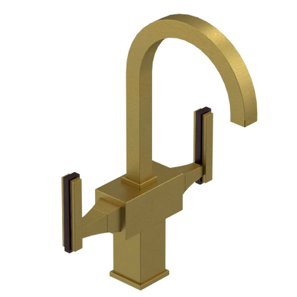 Rubinet Single Hole Dual Handle Lav. Set. (less drain) Antique Brass Matt