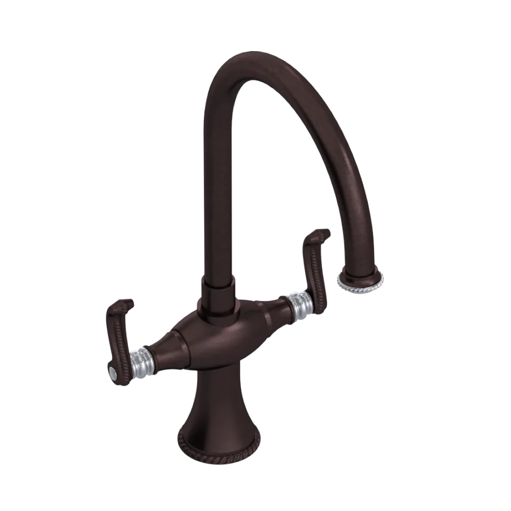 Rubinet Two Handle Single Hole Kitchen Set Tuscan Brass