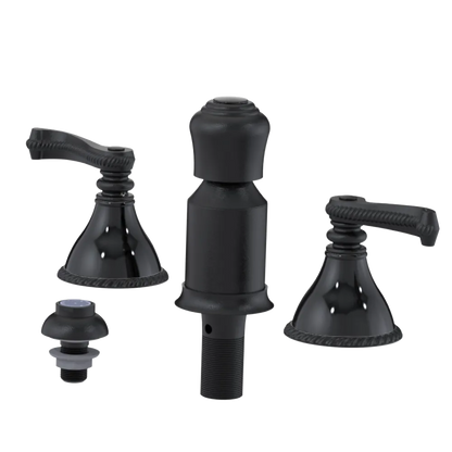 Rubinet Bidet Fitting with Spray, Diverter, and Vacum Breaker (Less Drain) Matt Black