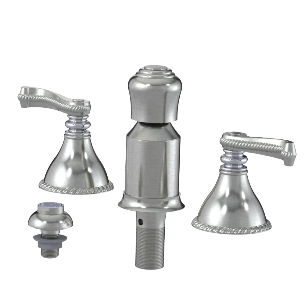 Rubinet Bidet Fitting with Spray, Diverter, and Vacum Breaker (Less Drain) Satin Nickel