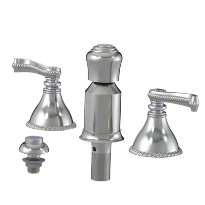 Rubinet Bidet Fitting with Spray, Diverter, and Vacum Breaker (Less Drain) Satin Nickel