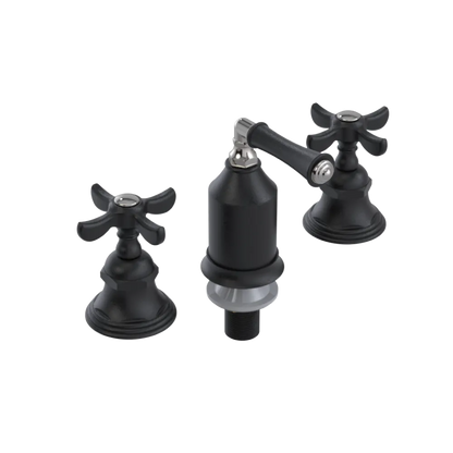 Rubinet Bidet Fitting with Spray, Diverter, and Vacum Breaker (Less Drain) Matt Black