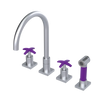 Rubinet Widespread Kitchen Set with Hand Spray Satin Chrome