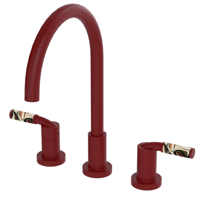 Rubinet Widespread Kitchen Set Maroon