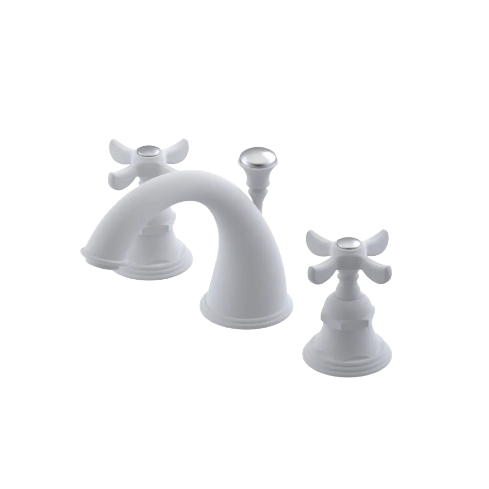 Rubinet Widespread Lav. Set. (less drain) Matt White