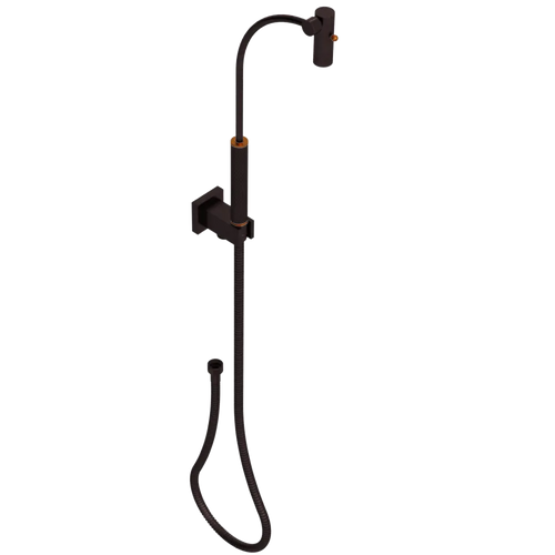 Rubinet Hand Held Shower Bidet with Extended Reach & Dual Function Spray Including Wall Bracket with Supply & Hose (Square) Oil Rubbed Bronze
