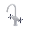 Rubinet Single Hole Dual Handle Lav. Set with LaSalle Spout (less drain) Matt White