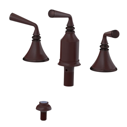 Rubinet Bidet Fitting with Spray, Diverter, and Vacum Breaker (Less Drain) Bordeaux