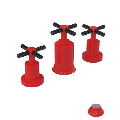 Rubinet Bidet Fitting with Spray, Diverter, and Vacuum Breaker (less drain) Red