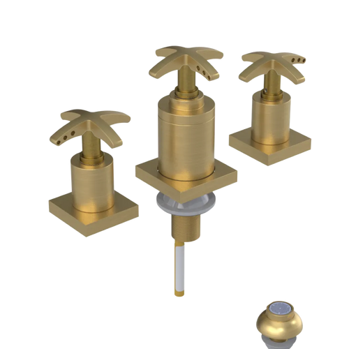 Rubinet Bidet Fitting with Spray, Diverter, and Vacuum Breaker (less drain) Satin Brass