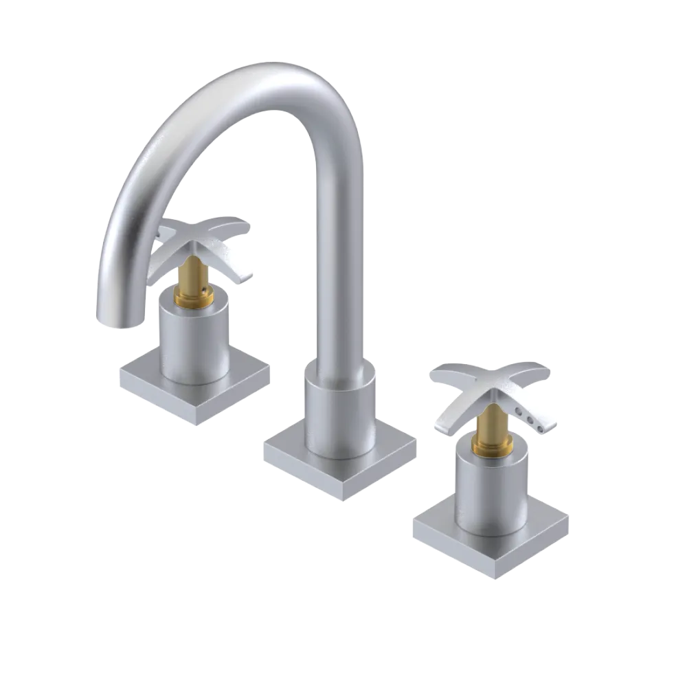 Rubinet Widespread Lav. Set. (less drain) Satin Chrome