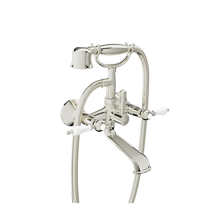 Baril Wall-mounted tub faucet with hand shower