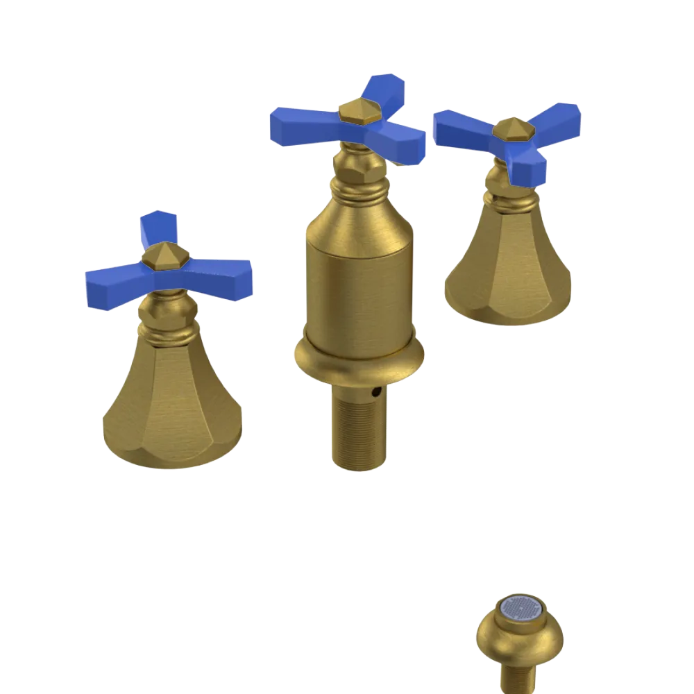 Rubinet Bidet Fitting with Spray, Diverter, and Vacum Breaker (Less Drain) Antique Brass Matt