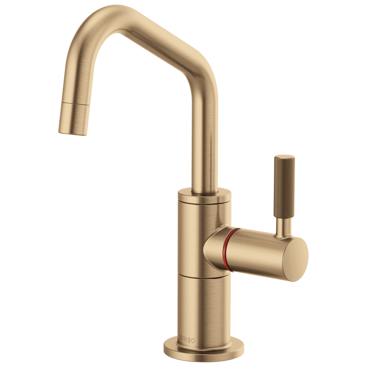 Brizo Instant Hot Faucet With Angled Spout And Knurled Handle