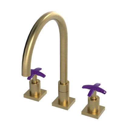 Rubinet Widespread Kitchen Set Satin Brass