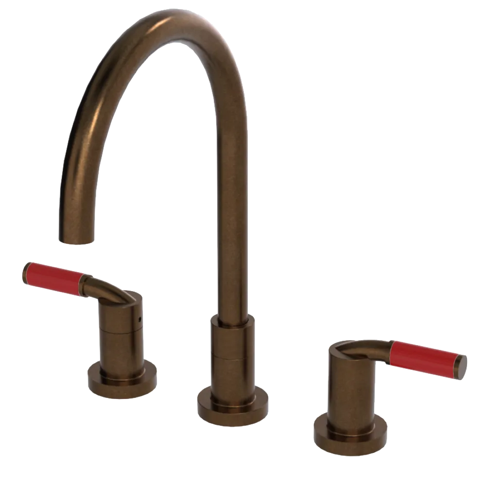 Rubinet Widespread Kitchen Set Tuscan Brass