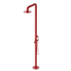 Rubinet Pressure Balance Outdoor Shower with Hand Held Shower & 10" Shower Head - 304 Stainless Steel Red