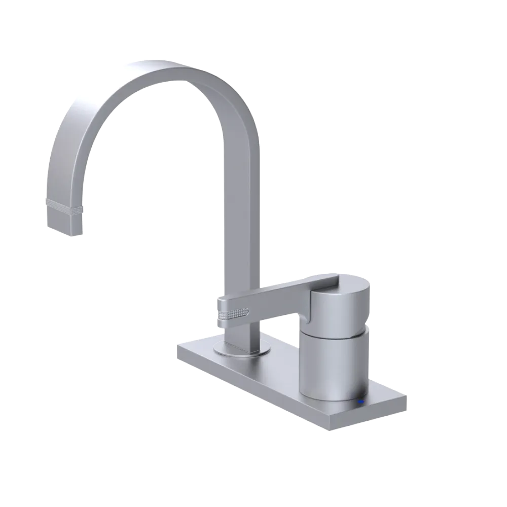 Rubinet 4" Centre Single Control Lav. Set (less drain) Satin Chrome