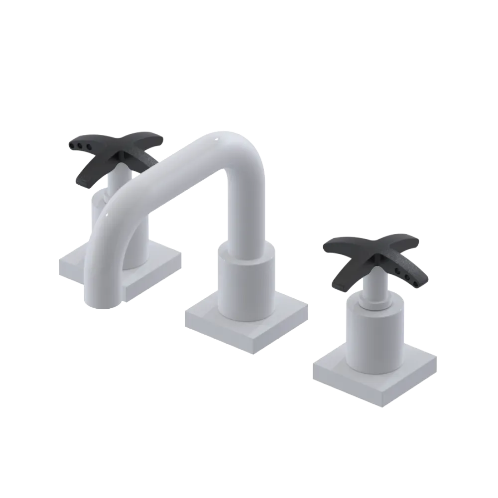 Rubinet Widespread Lav. Set. with Genesis spout (less drain) White
