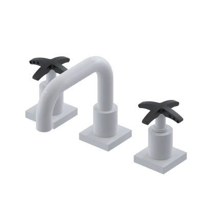 Rubinet Widespread Lav. Set. with Genesis spout (less drain) White