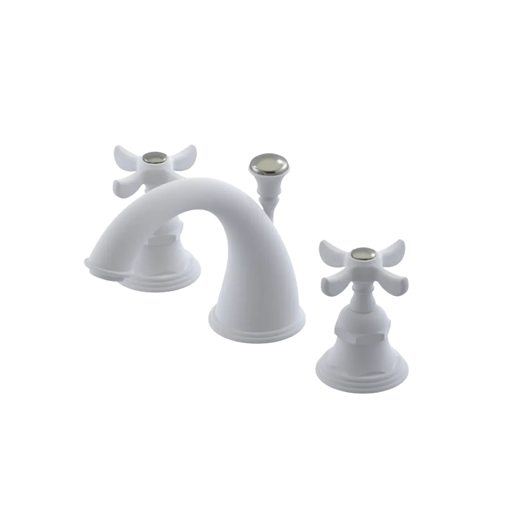 Rubinet Widespread Lav. Set. (less drain) Matt White