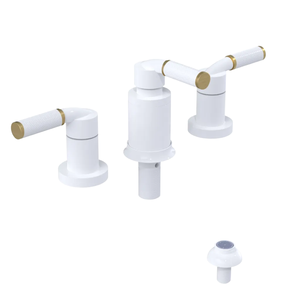 Rubinet Bidet Fitting with Spray, Diverter, and Vacum Breaker (Less Drain) White
