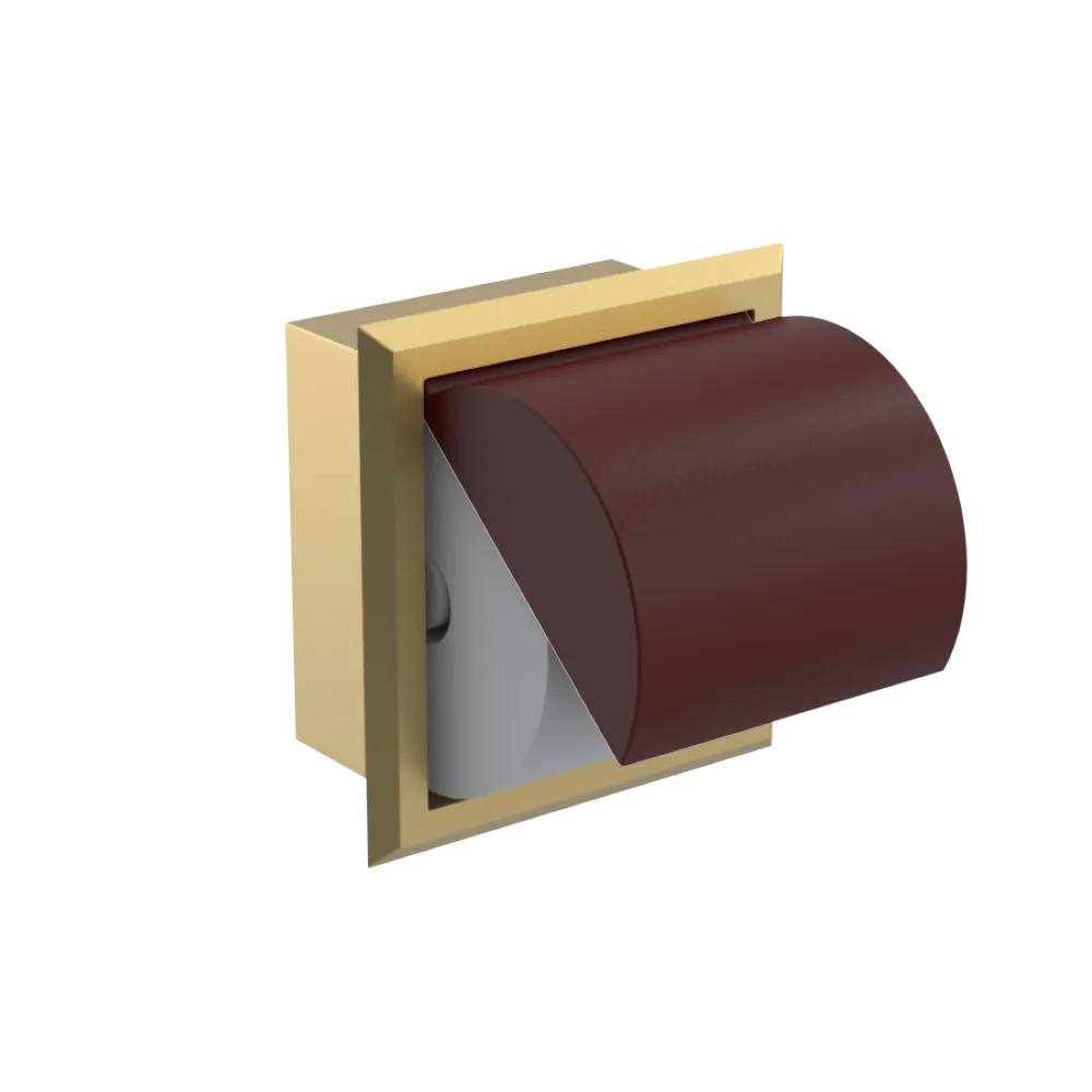 Rubinet RECESSED TOILET PAPER HOLDER Satin Brass