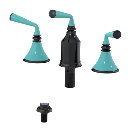 Rubinet Bidet Fitting with Spray, Diverter, and Vacum Breaker (Less Drain) Black