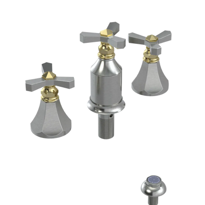 Rubinet Bidet Fitting with Spray, Diverter, and Vacum Breaker (Less Drain) Satin Nickel