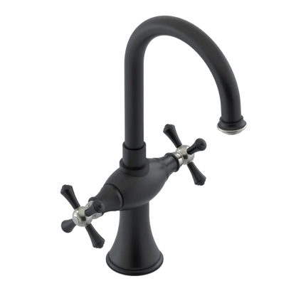 Rubinet Single Hole Dual Handle Lav. Set. (less drain) Matt Black
